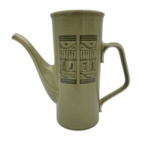 Vintage Taylor Smith Taylor Hieroglyph Coffee Carafe Green MCM 1970s TST No Lid